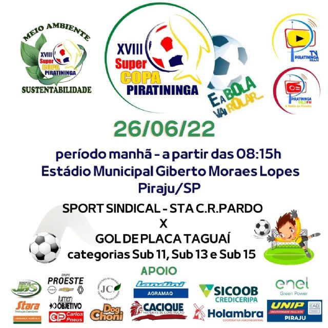 JOGOS DO FINAL DE SEMANA SUPER COPA PIRATININGA